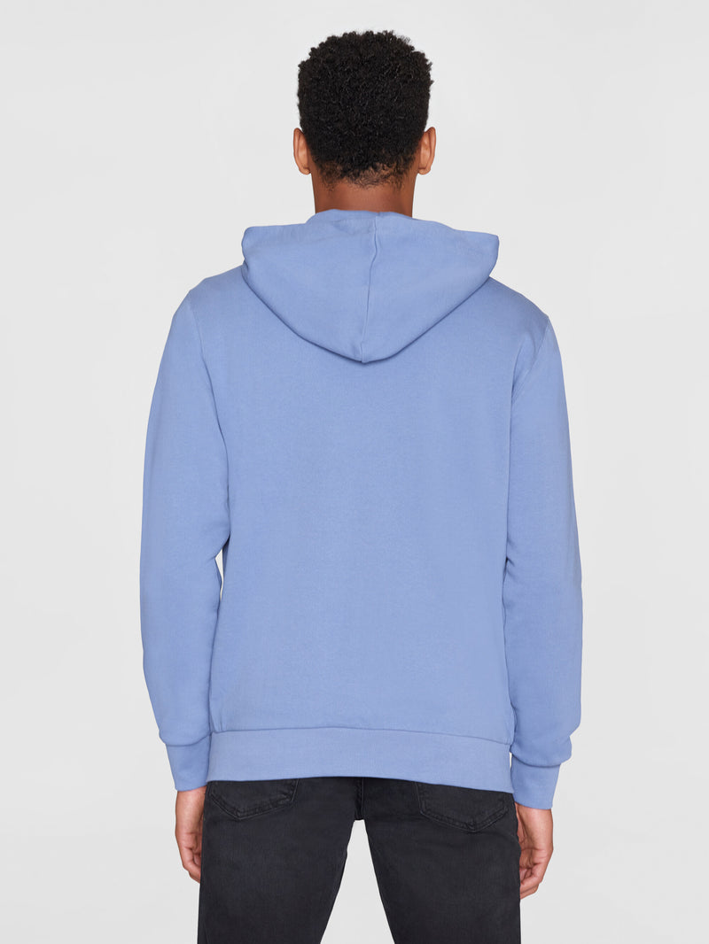 KnowledgeCotton Apparel - MEN Zip hood kangaroo badge sweat Sweats 1432 Moonlight Blue