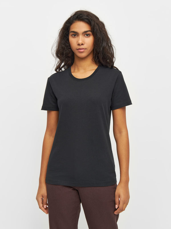 KnowledgeCotton Apparel - WMN Basic t-shirt T-shirts 1300 Black Jet