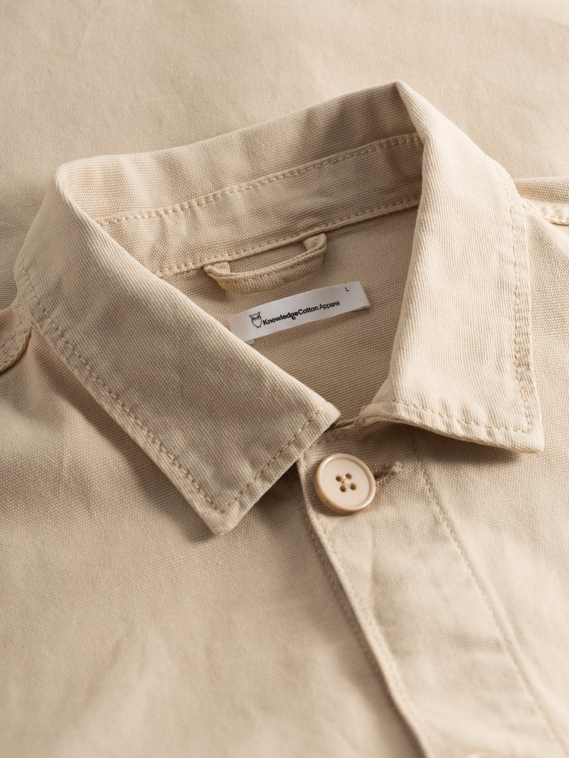 KnowledgeCotton Apparel - MEN Canvas over shirt Overshirts 1347 Safari