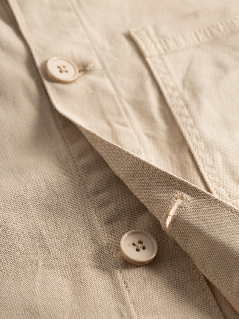 KnowledgeCotton Apparel - MEN Canvas over shirt Overshirts 1347 Safari