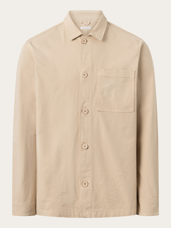 KnowledgeCotton Apparel - MEN Canvas over shirt Overshirts 1347 Safari