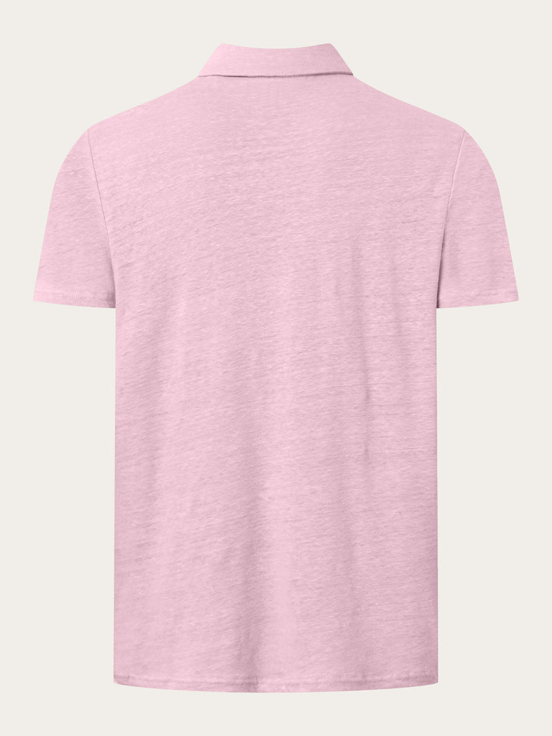 KnowledgeCotton Apparel - MEN Linen polo Polos 1378 Parfait Pink