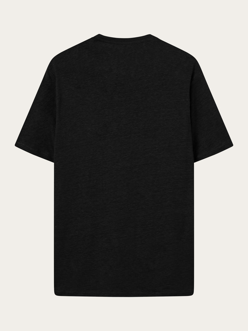 KnowledgeCotton Apparel - MEN Linen t-shirt T-shirts 1300 Black Jet