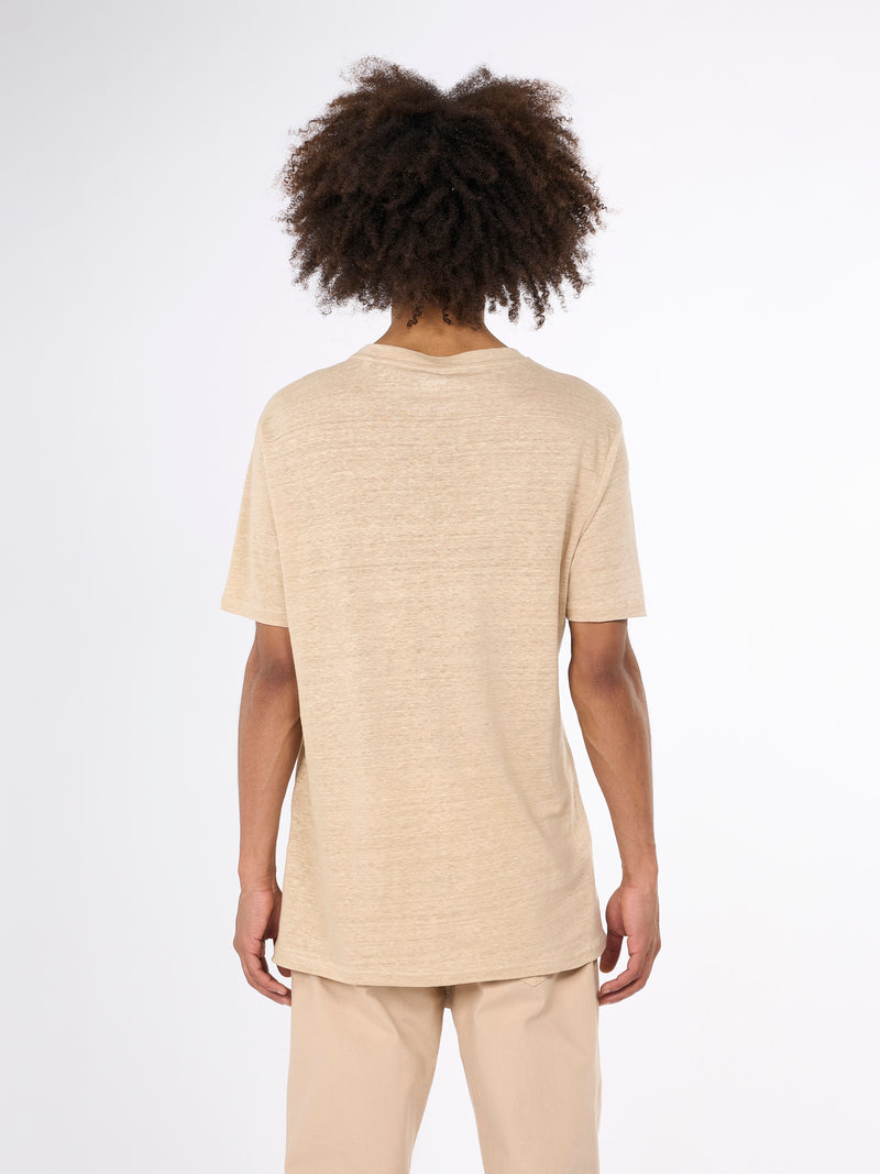 KnowledgeCotton Apparel - MEN Linen t-shirt T-shirts 1347 Safari