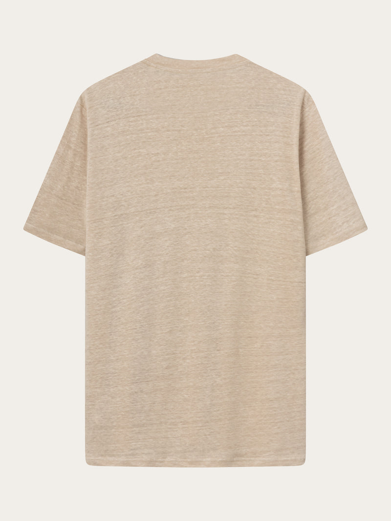 KnowledgeCotton Apparel - MEN Linen t-shirt T-shirts 1347 Safari